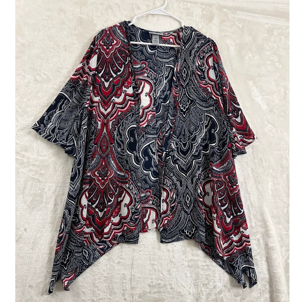 Catherines Paisley Flowy Open Top 1X 18/20 Patriotic Nautical